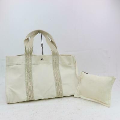 Hermes Luxury Tote Bag Cabas De Plage (Shc Canvas White