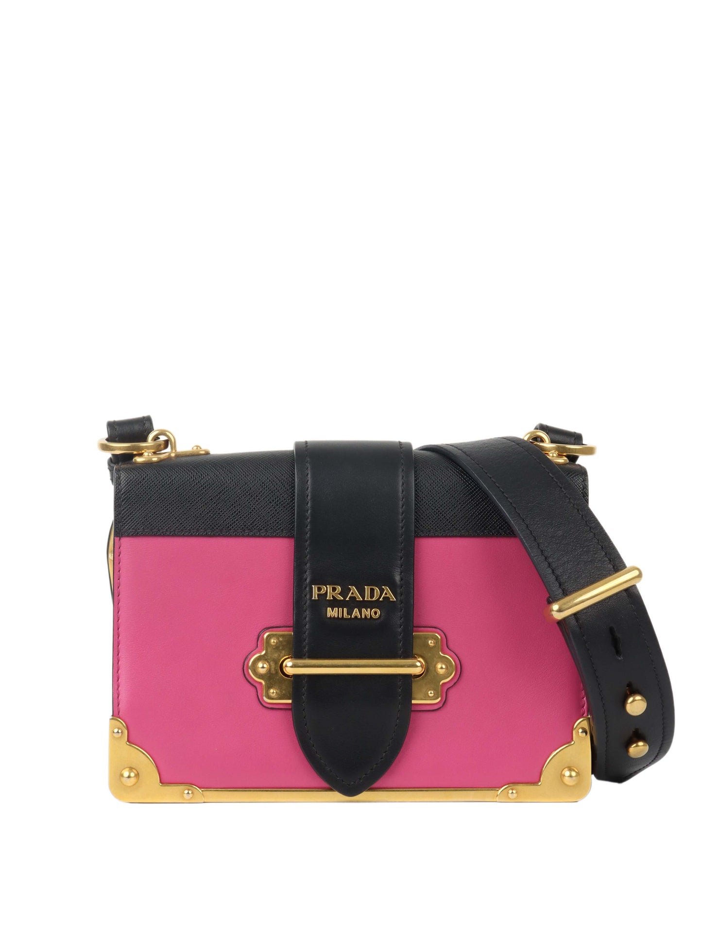 Prada Crossbody Bag Cahier Leather Pink