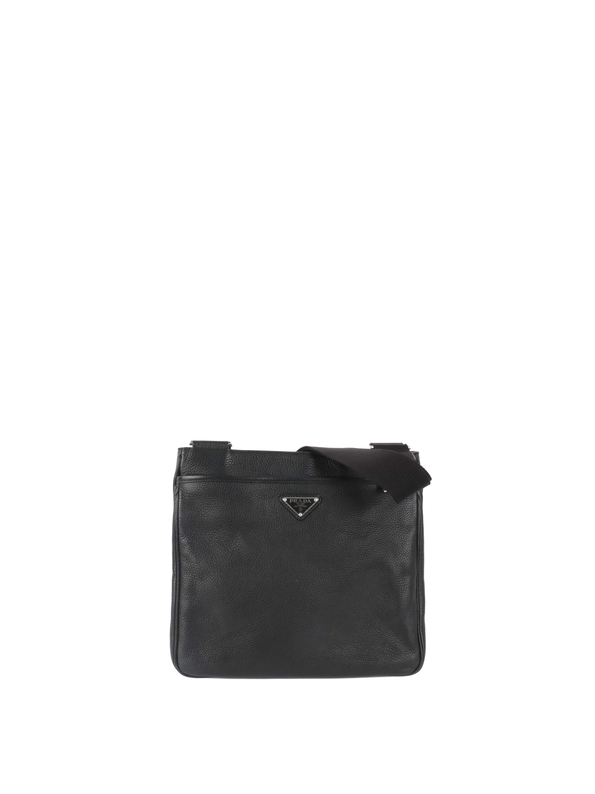 Prada Messenger Bag Leather Black