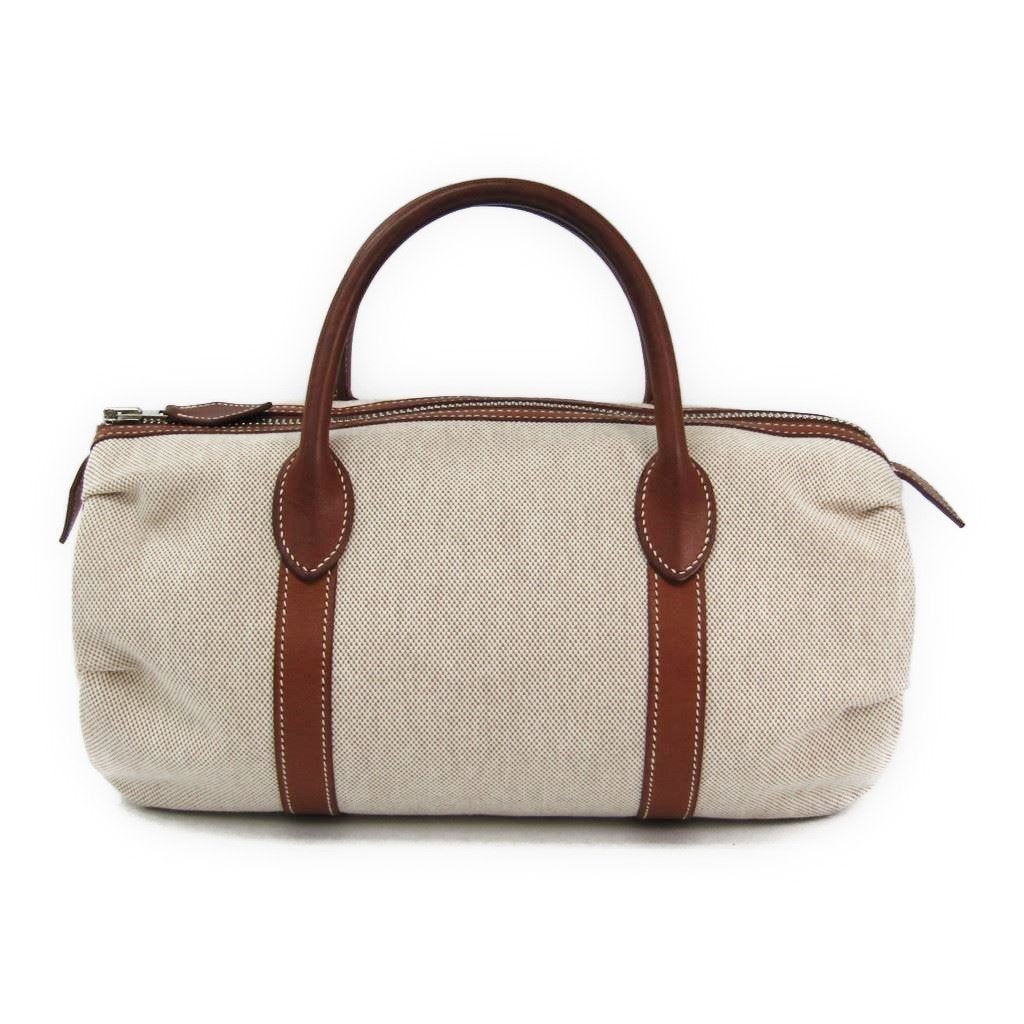 Hermes Luxury Polochon Mademoiselle Tote ( ) Handbag Canvas Beige Tote Bag