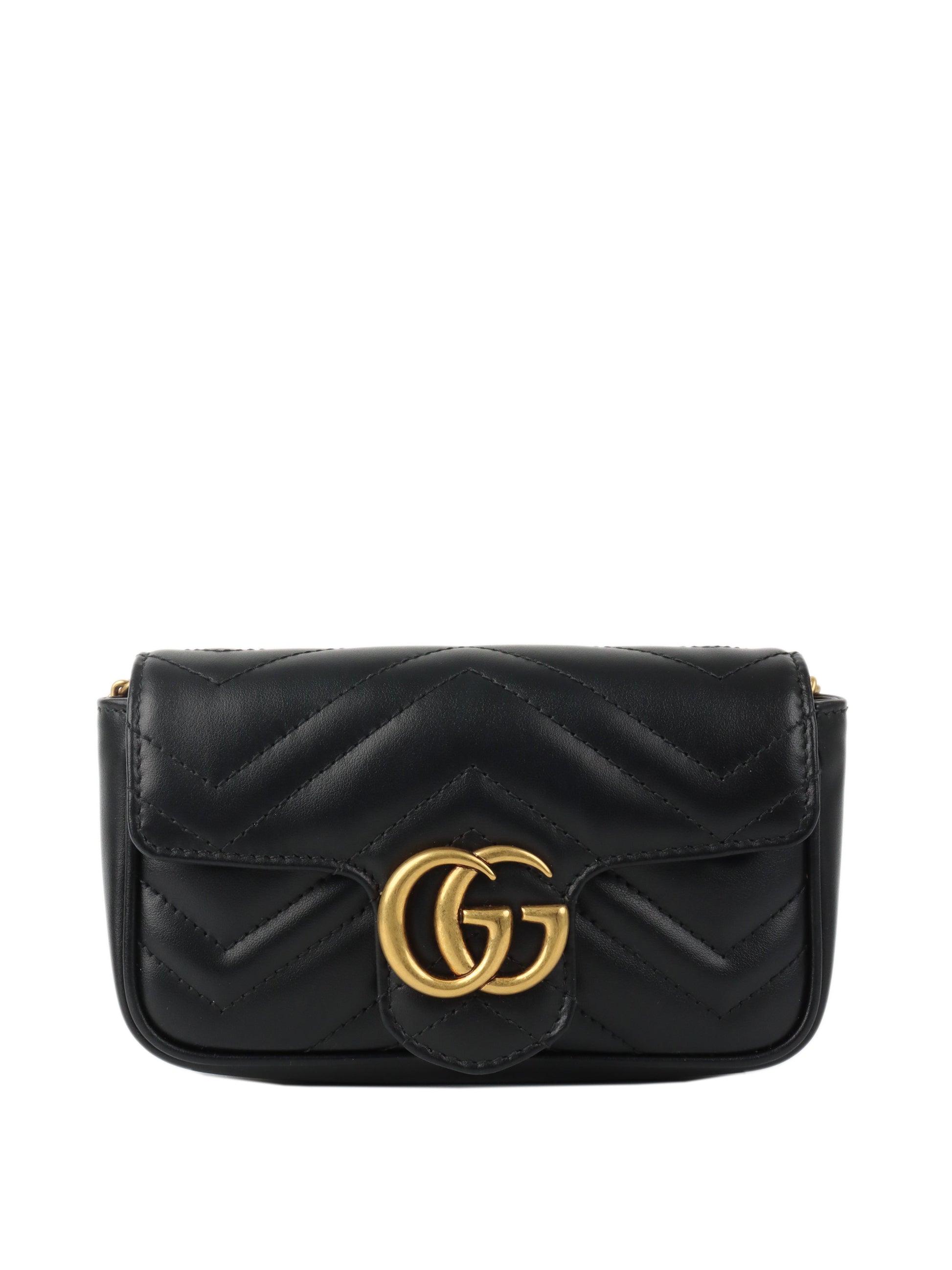 Gucci Black Super Mini Marmont Bag.