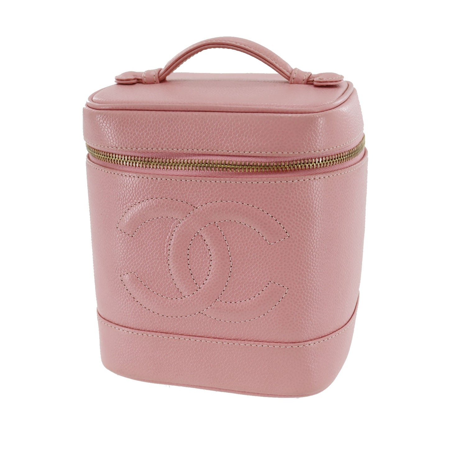CHANEL CC  Handbag Vanity Pink Caviar Skin Leather   France #CS540