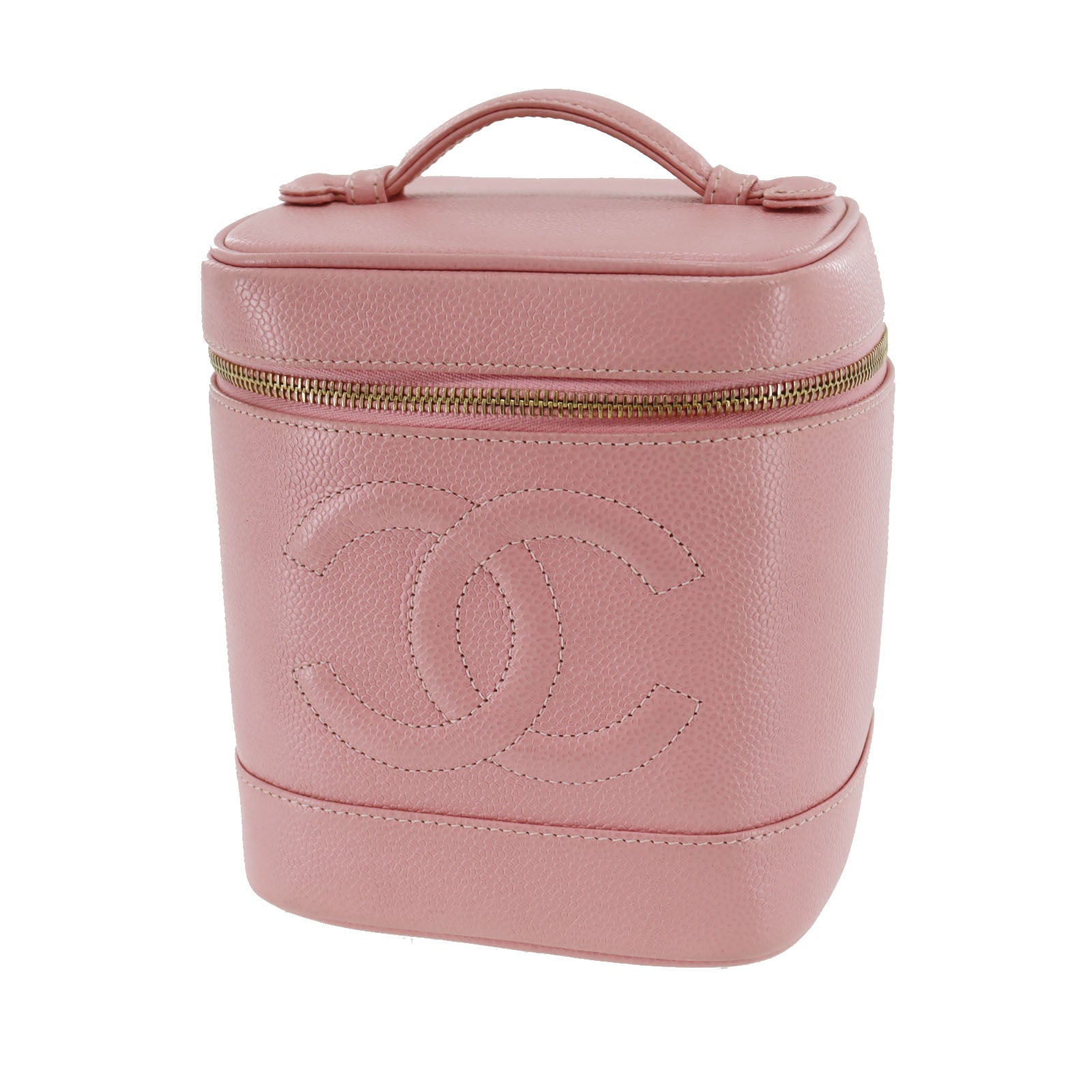 CHANEL CC  Handbag Vanity Pink Caviar Skin Leather   France #CS540