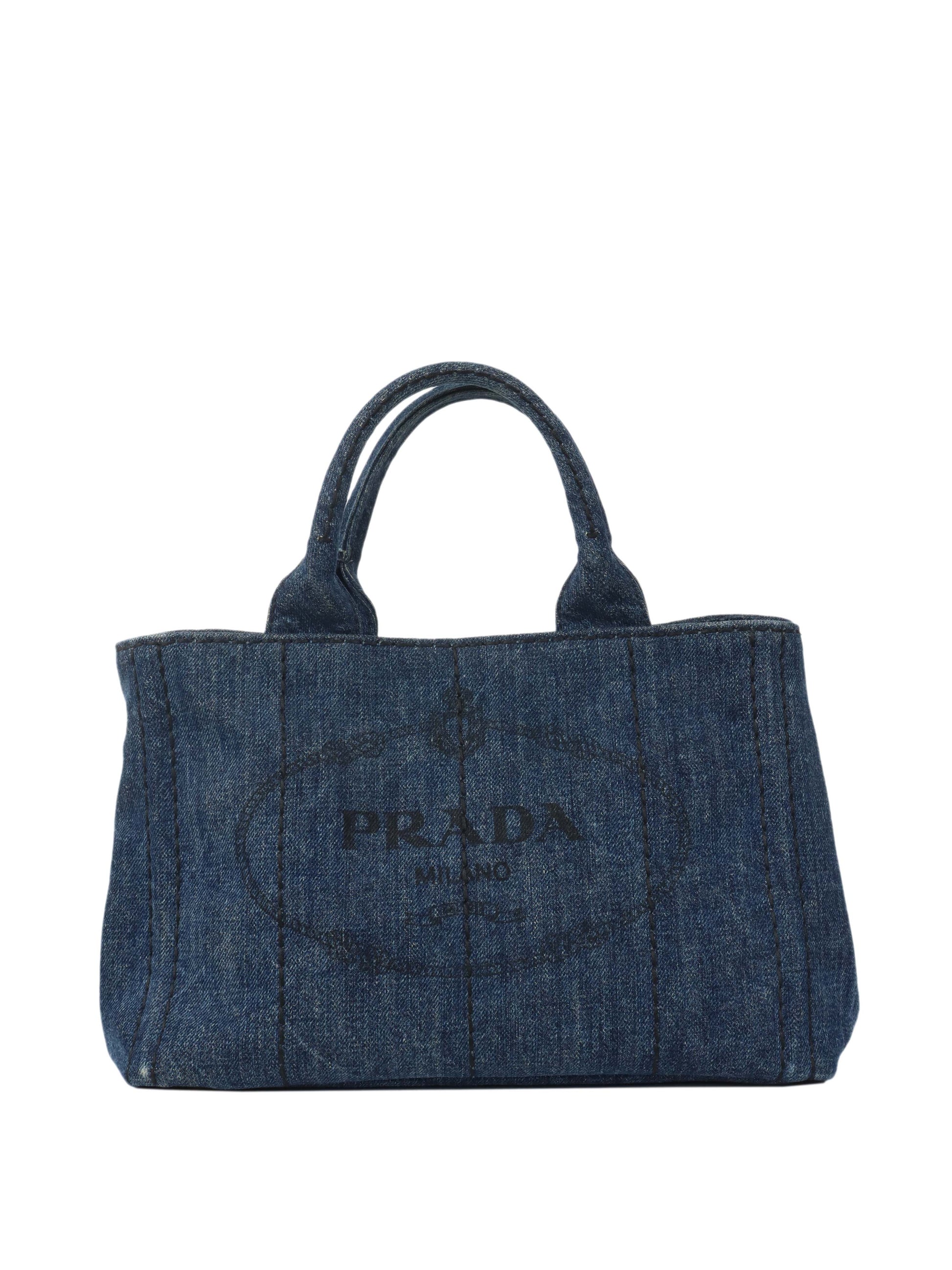 Prada Tote Bag Canapa Tote Denim Small