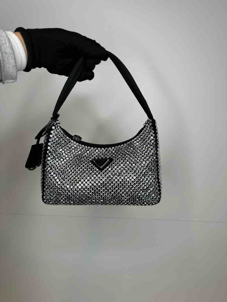 Prada Reissue Bag Crystal Satin Crossbody Bag