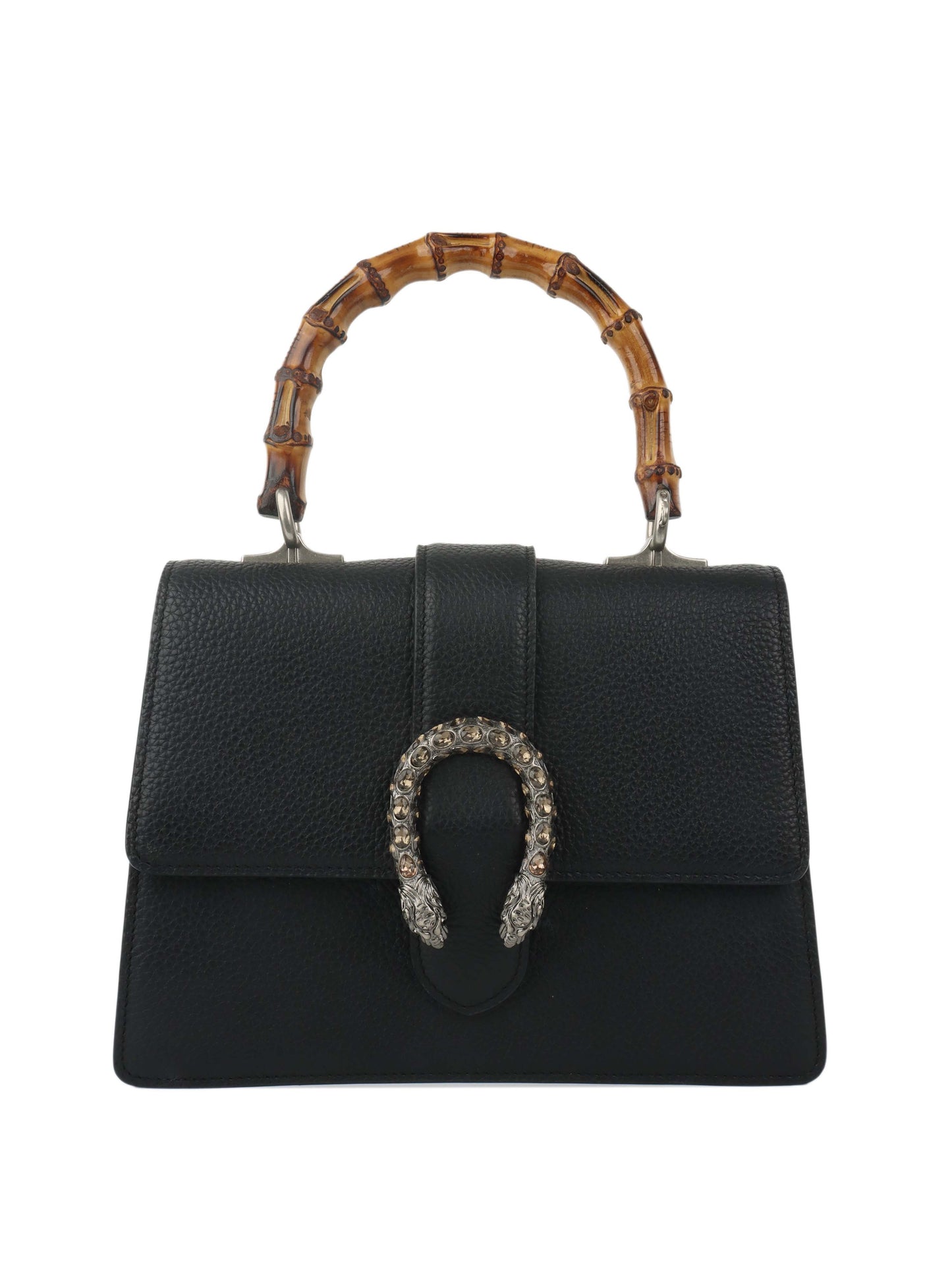 Gucci Black Dionysus bag with bamboo handle.