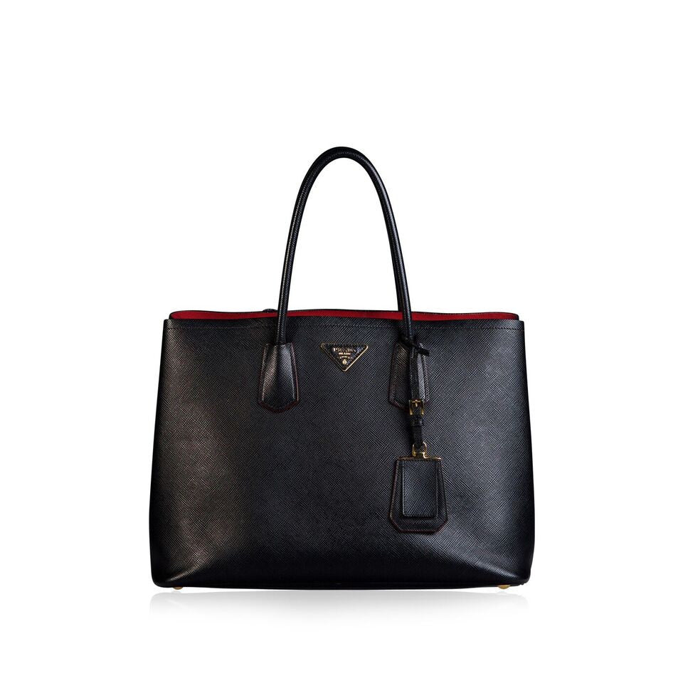 Prada Cuir Double Bag Saffiano Tote Bag