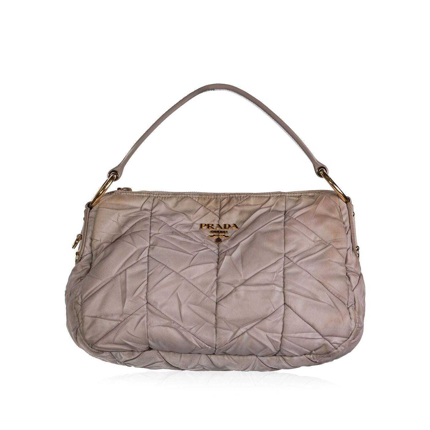 Prada Tessuto Hobo Handbag Quilted Shoulder Bag