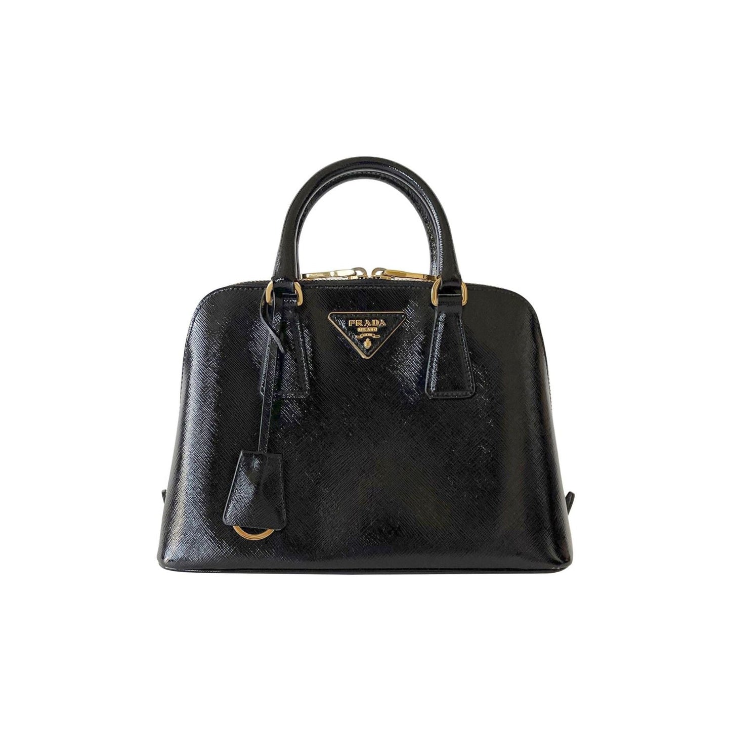 Prada Vernice Promenade Bag Saffiano Small Travel Bag