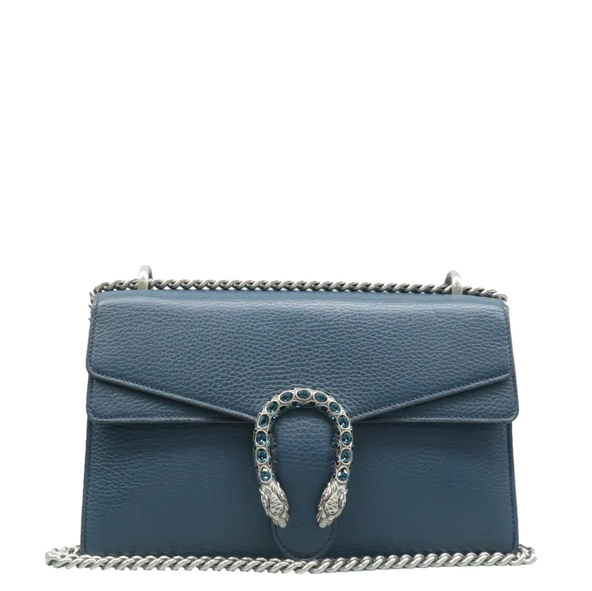 Gucci Dionysus Shoulder Bag Navy Leather Blue