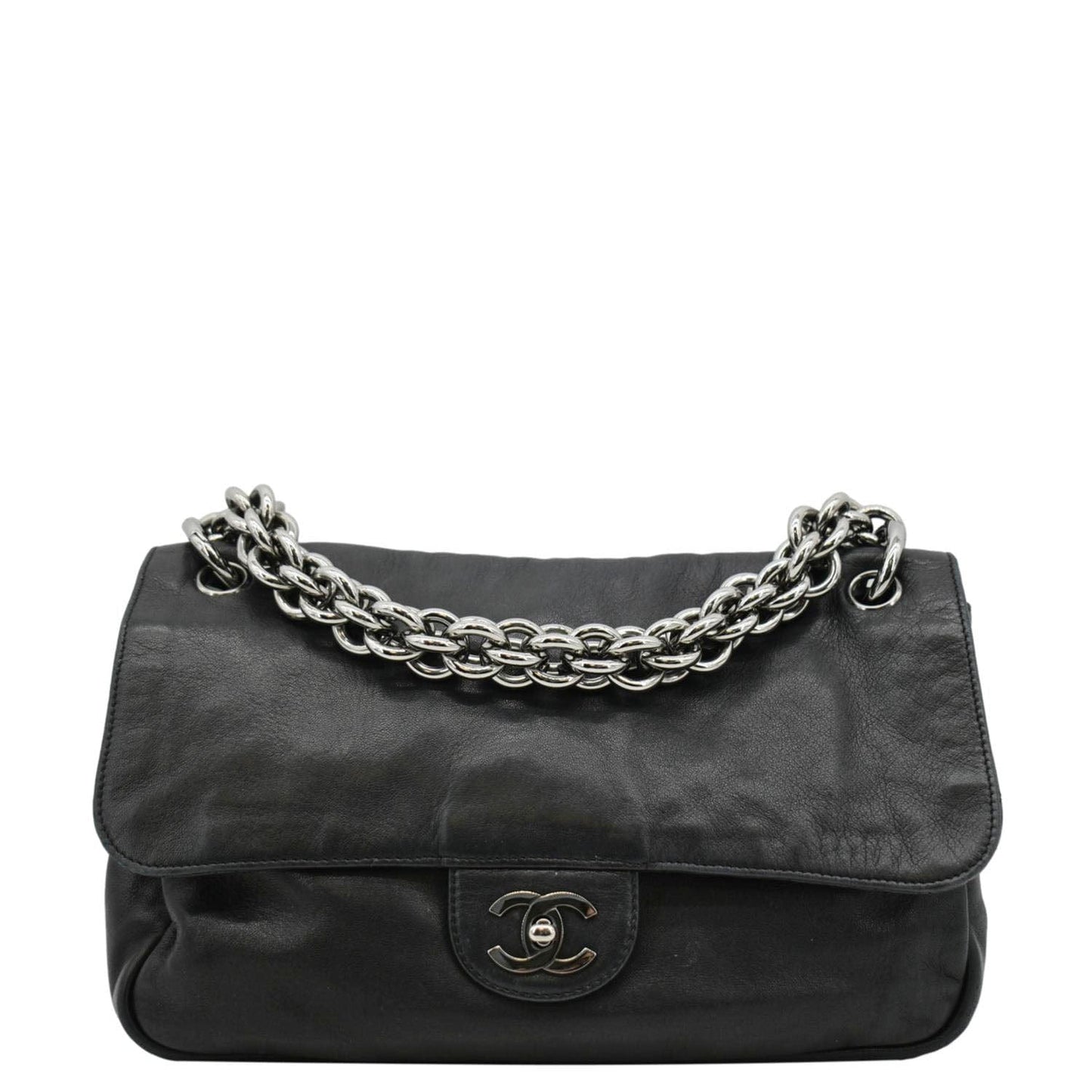 Chanel Soft Flap Leather Black Travel Bag