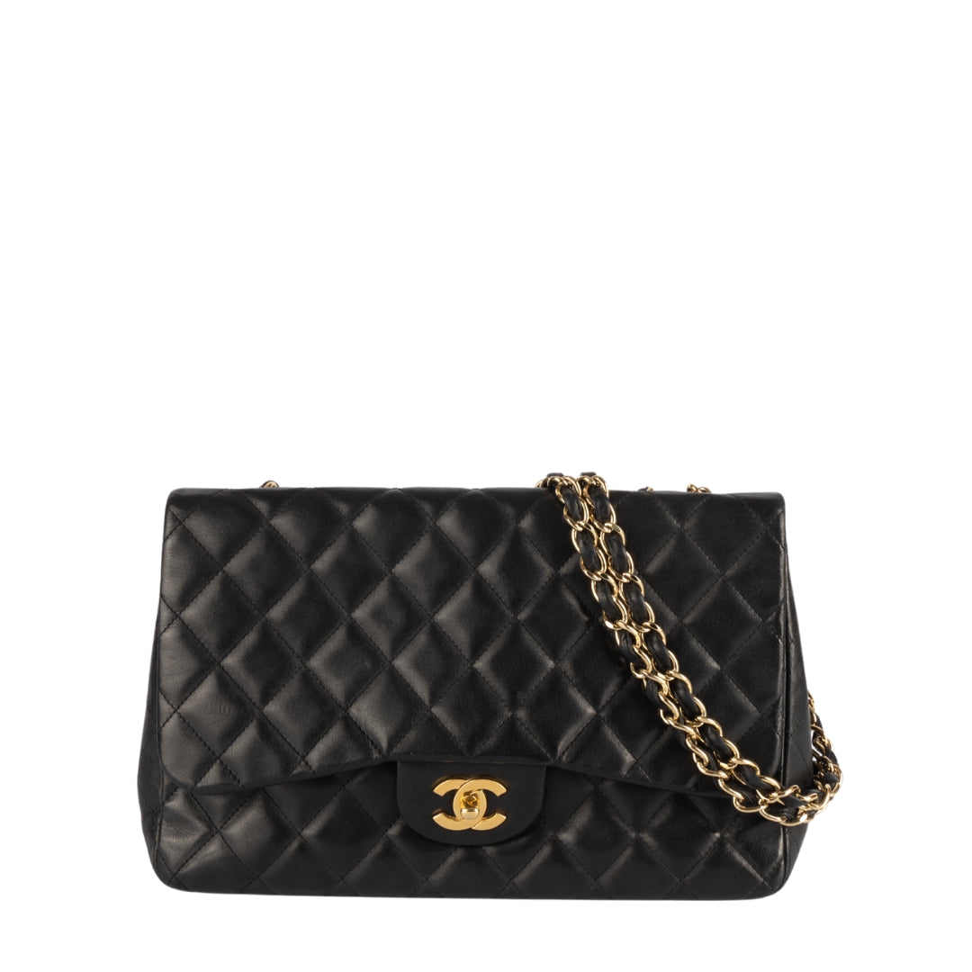 Chanel Black Quilted Leather Maxi Classic Shoulder Bag