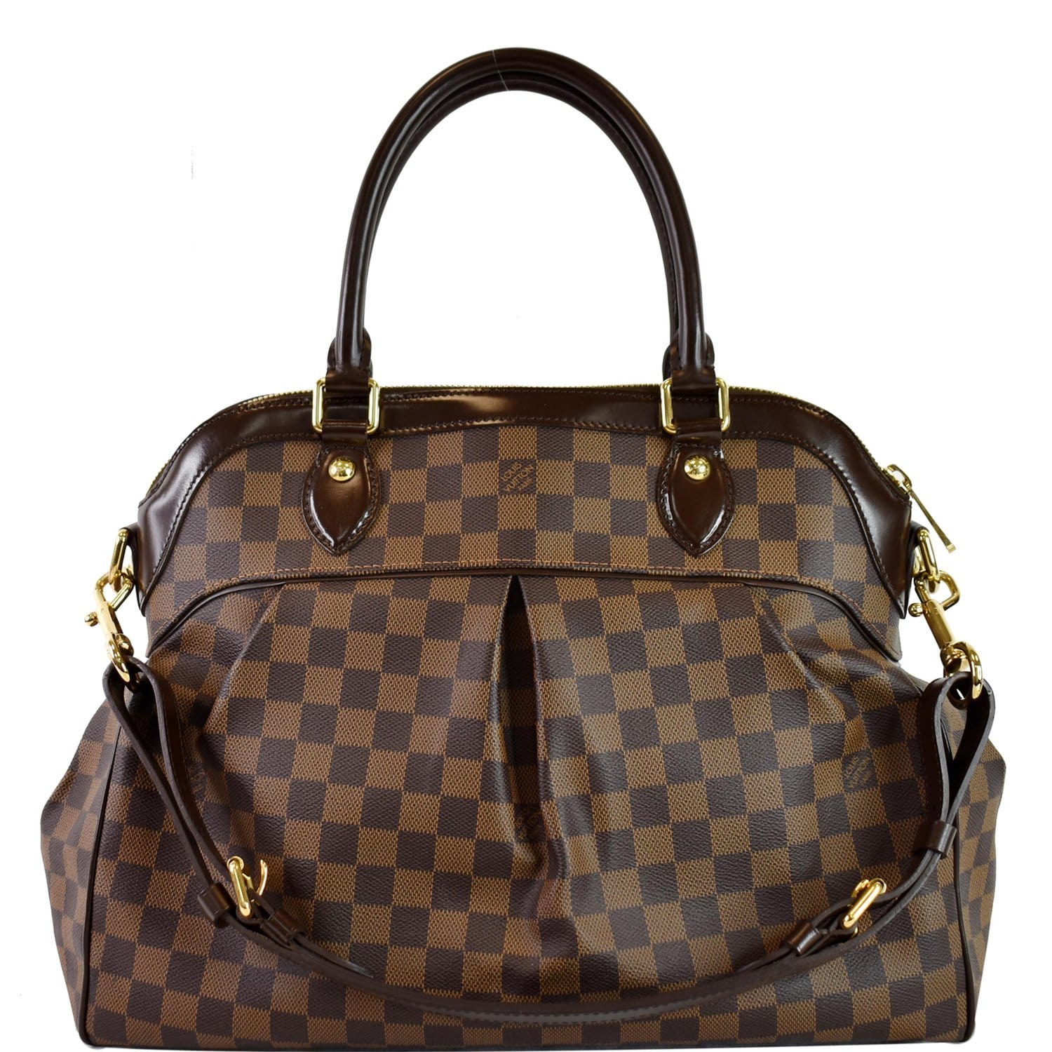 Louis Trevi Gm Damier Ebene Shoulder Bag Brown