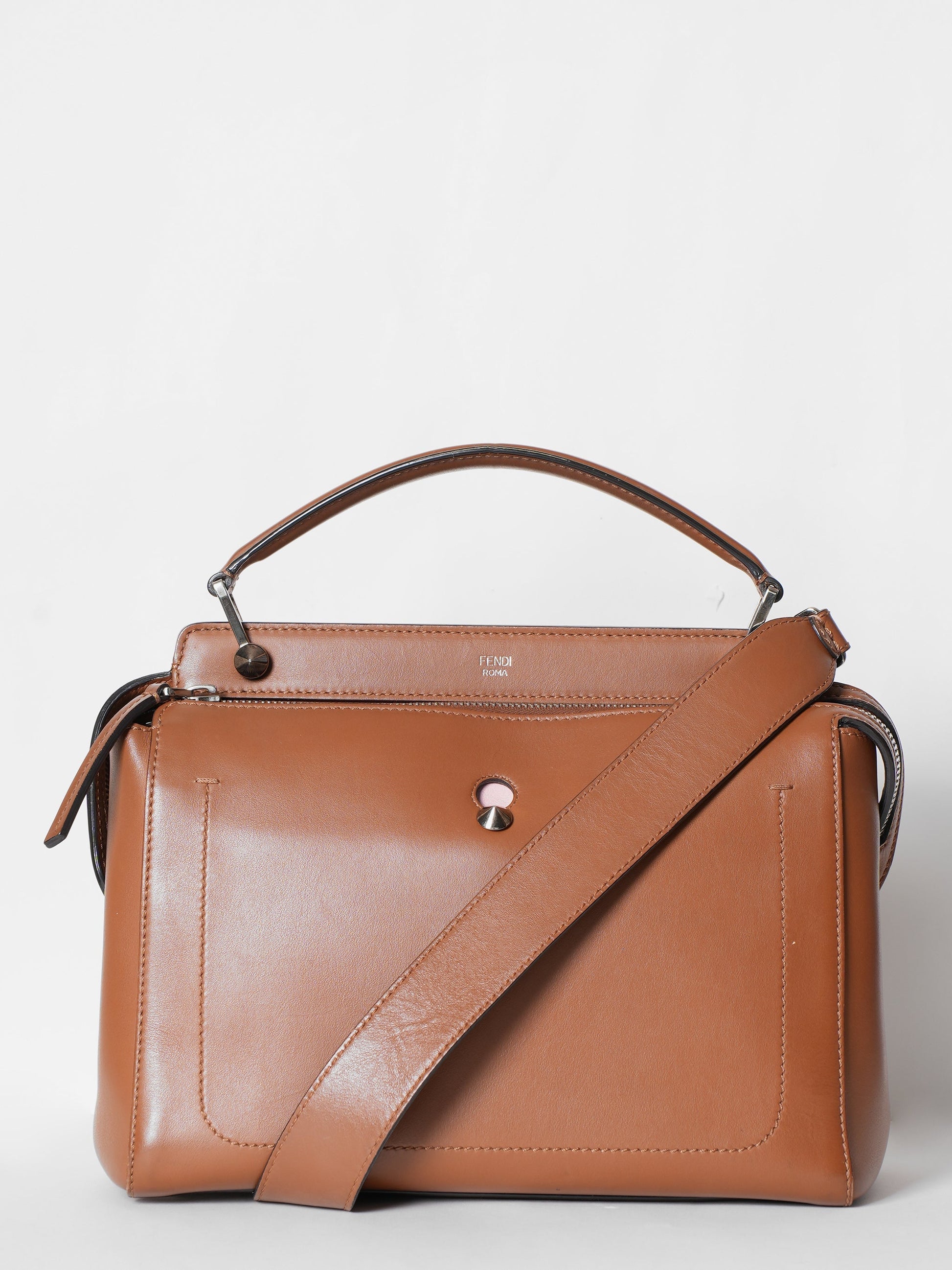 Fendi Handbag Dotcom Satchel Tan Large Top Handle Satchel Bag