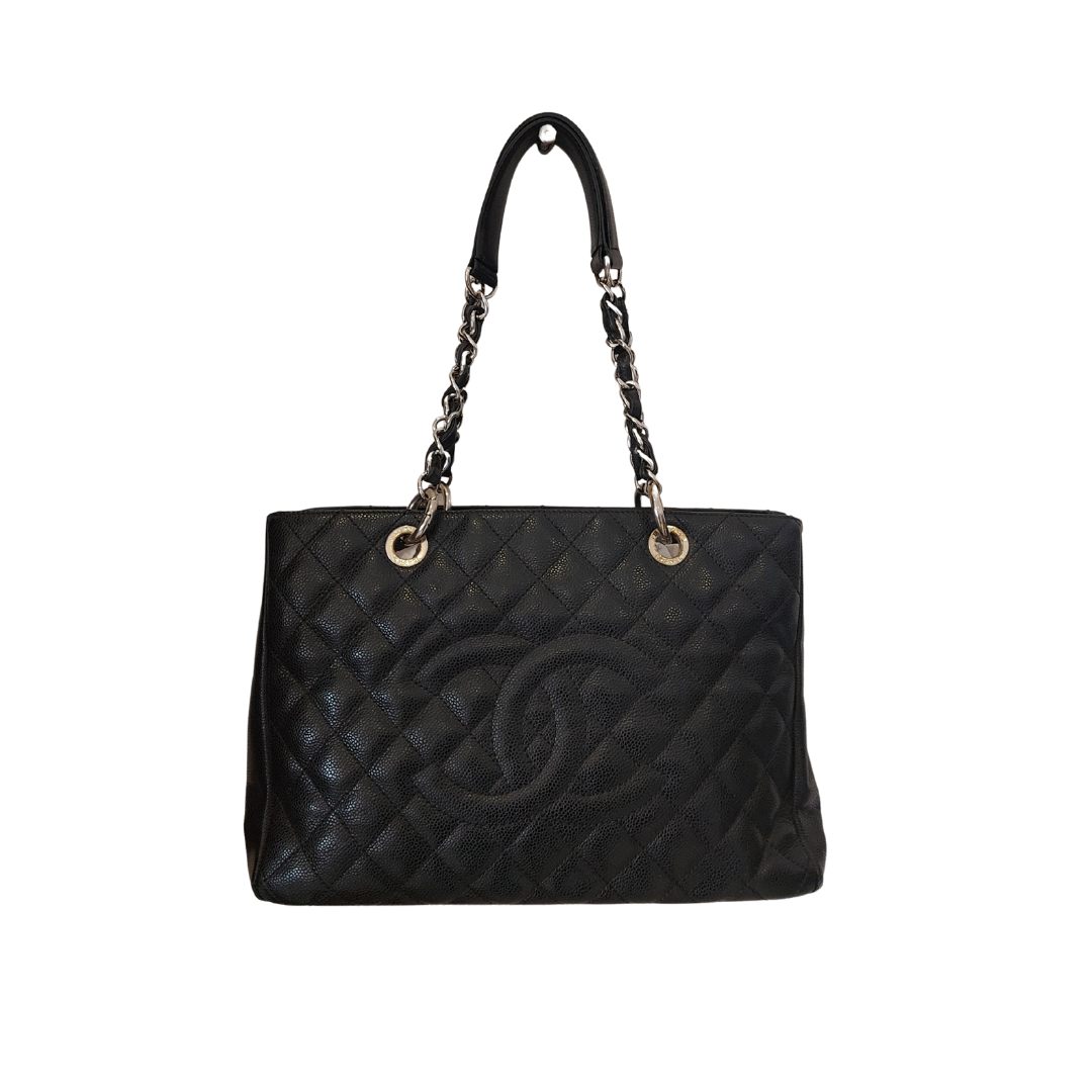 Chanel Black Caviar Leather Grand Shopper Tote |   |