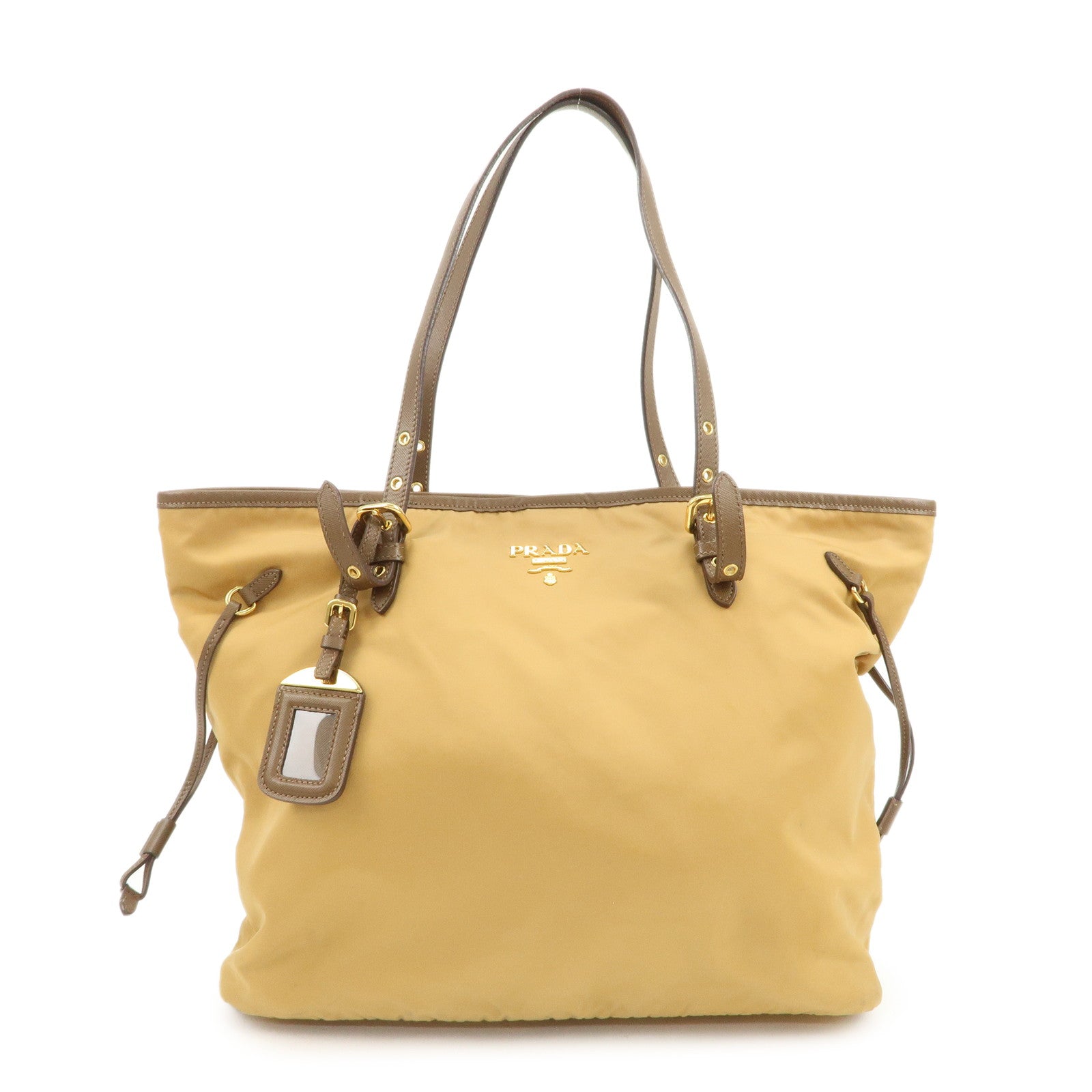 Tote Bag Shoulder Bag Light Leather Nylon Saffiano