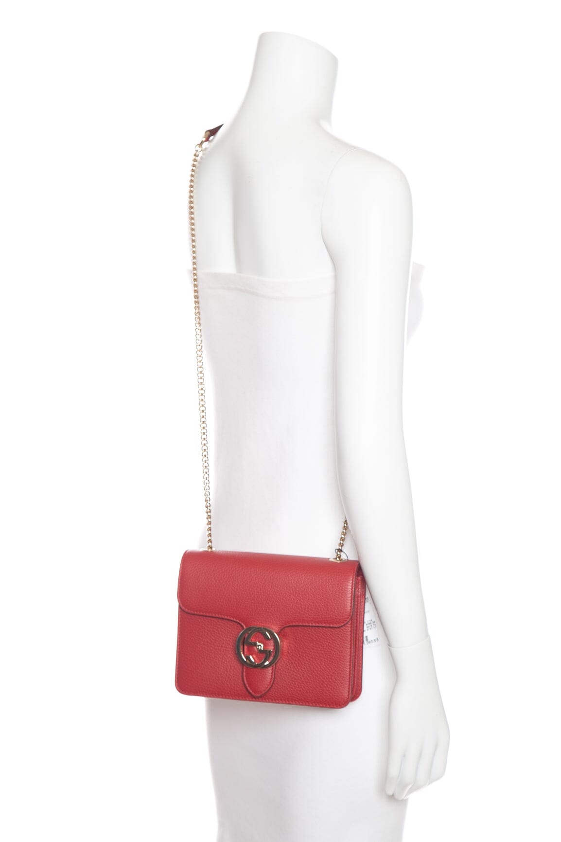 Gucci Red Leather Interlocking G Dollar Small Cross-Body