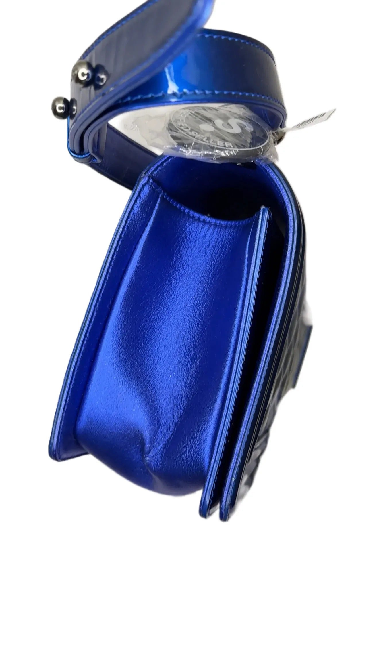 Chanel Large Patent Boy Bag - Blue Shoulder Bags B-