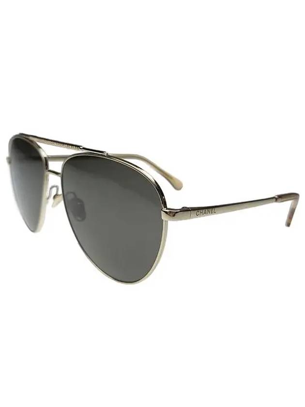Eyewear Double Bridge Aviator Sunglasses Pale Gold Brown Chanel