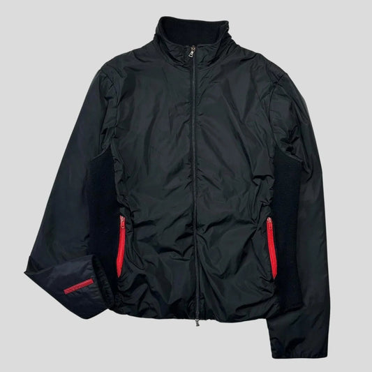Prada Handbag Sport 00’s Panelled Knit Jacket - M Nylon Red Zip