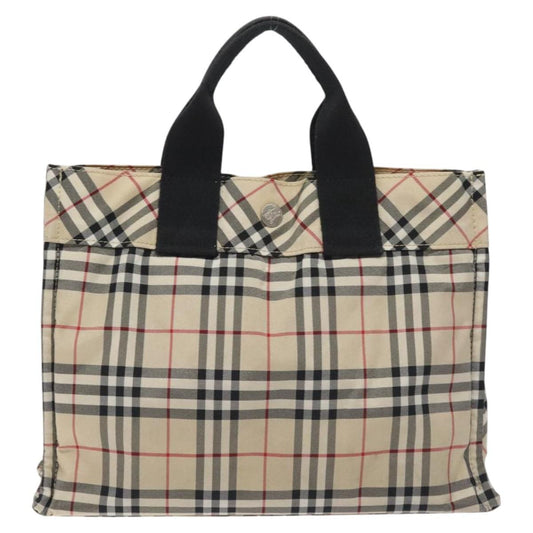 Burberry Nova Check Tote Bag Nylon Beige Tote Bag 5