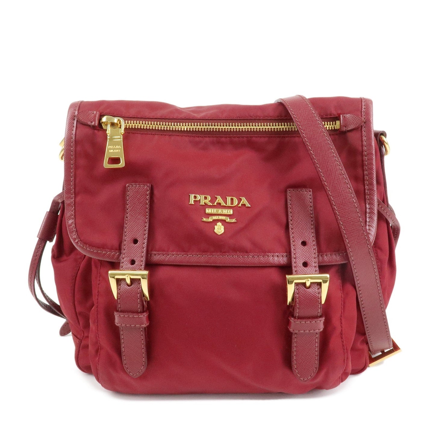 Crossbody Bag Shoulder Bag Bordeaux d Leather Nylon Logo