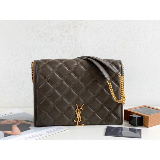 YSL Saint Laurent Becky 10.5in 27cm Brown Small Shoulder Bag