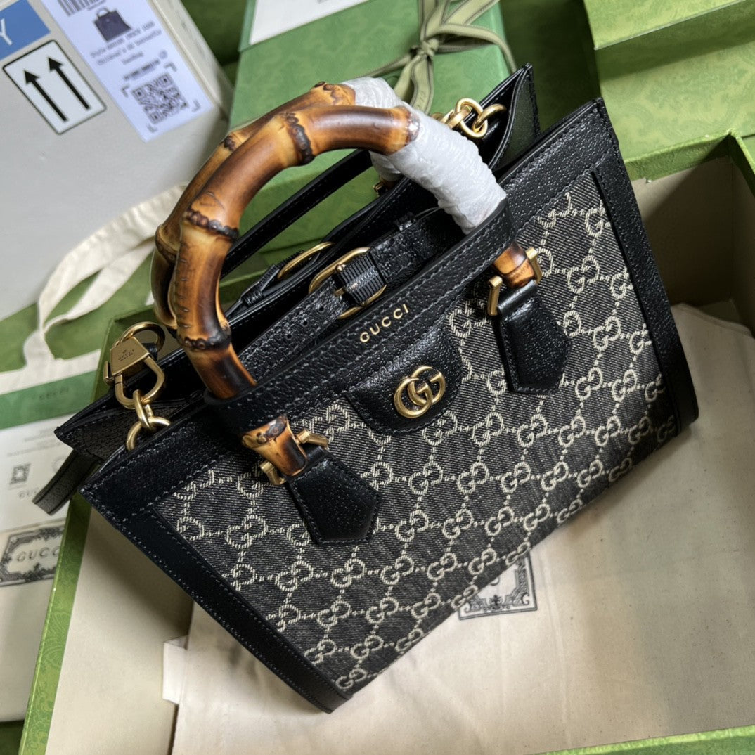 gg Diana 10in 27cm gg Black Small Tote Bag