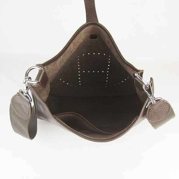 Hermes Luxury Evelyne I Handbag Dark Coffee Travel Bag