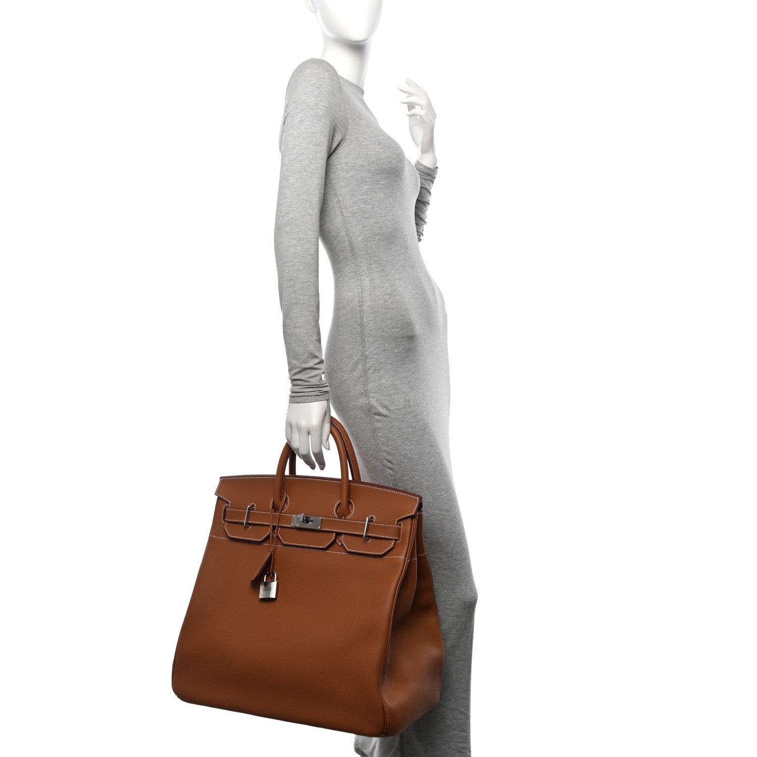 Hermes Togo Hac Birkin Handbag Gold Travel Bag 40 Gold 1625846