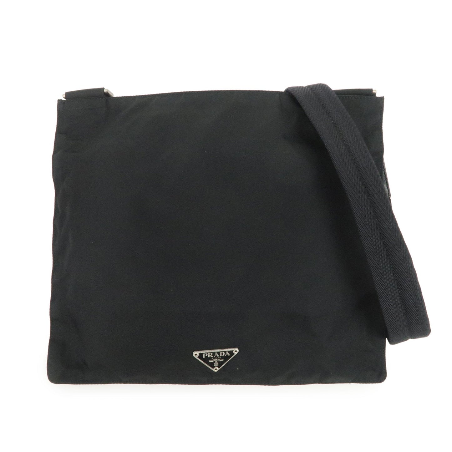 Crossbody Bag Triangle Shoulder Bag 3 Leather Nylon Black