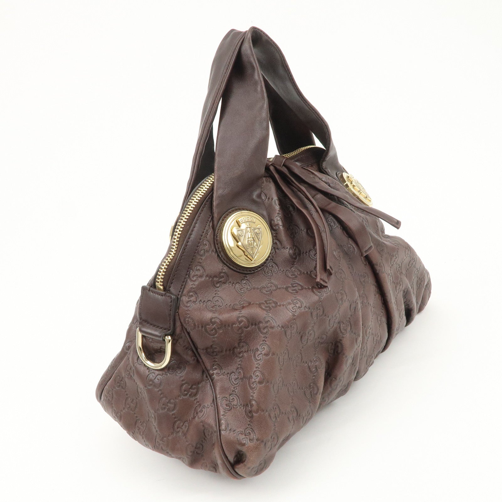GUCCI Guccissima Histoire Leather Tote Bag Dark Brown 197019