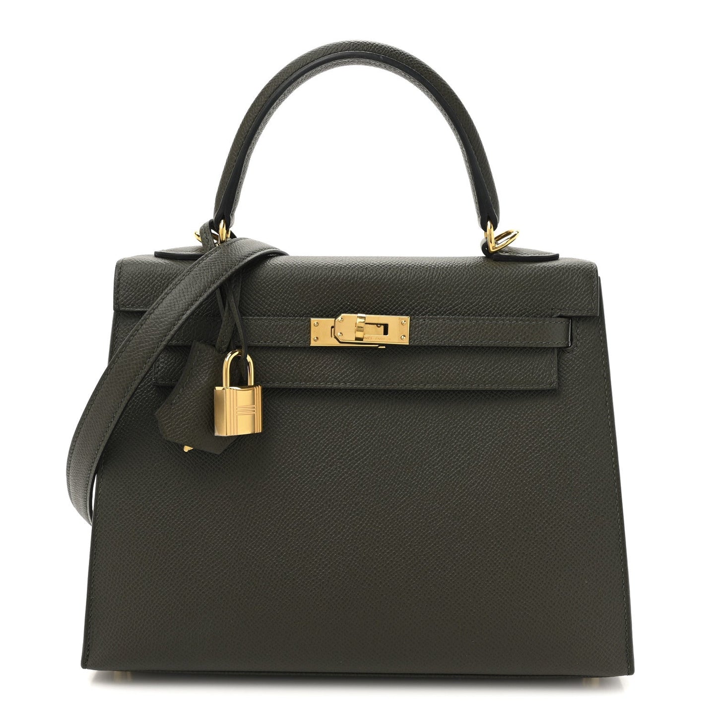 Hermes Epsom Kelly Sellier Vert De Gris Handbag Travel Bag