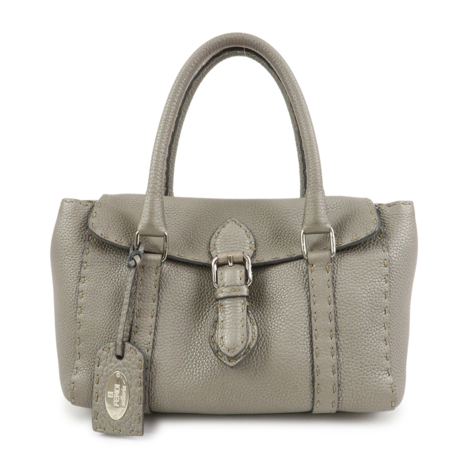 Bag Seleria Linda Hand Bag Leather Gray Mini Mini Bag