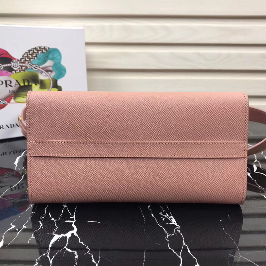 Prada Monochrome Bag In Nude Leather Saffiano Large Travel Bag