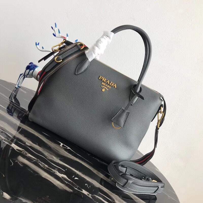 Prada Grey Calf Bag Leather Calf Leather Gray Travel Bag