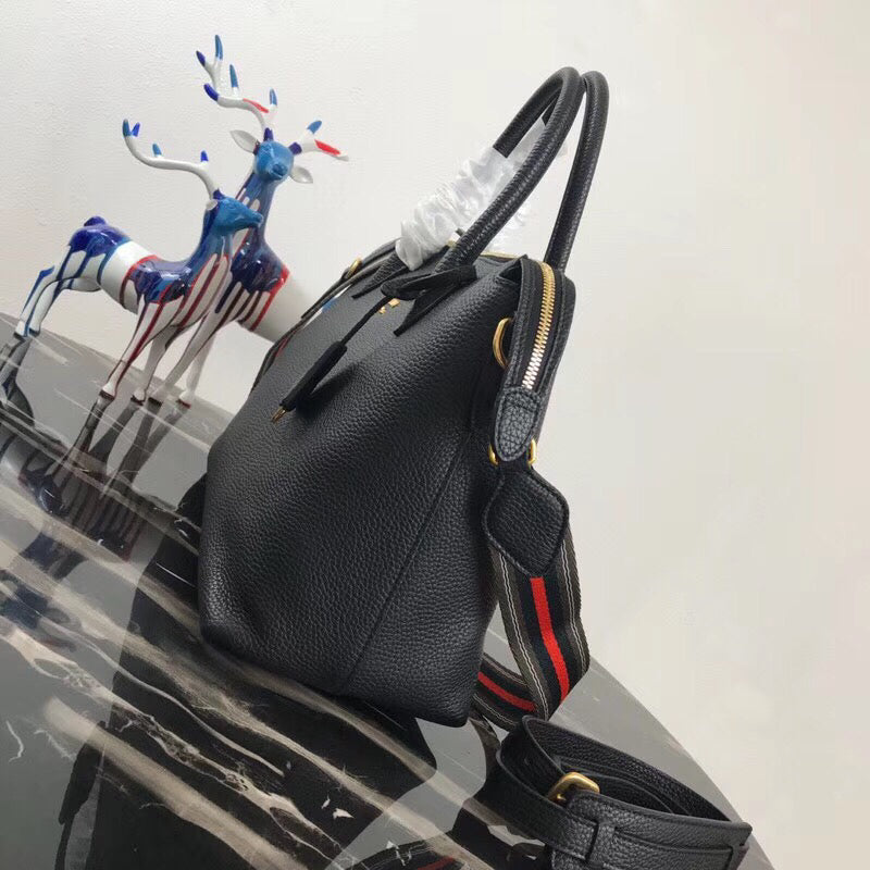 Prada Calf Bag Leather Calf Leather Black Travel Bag
