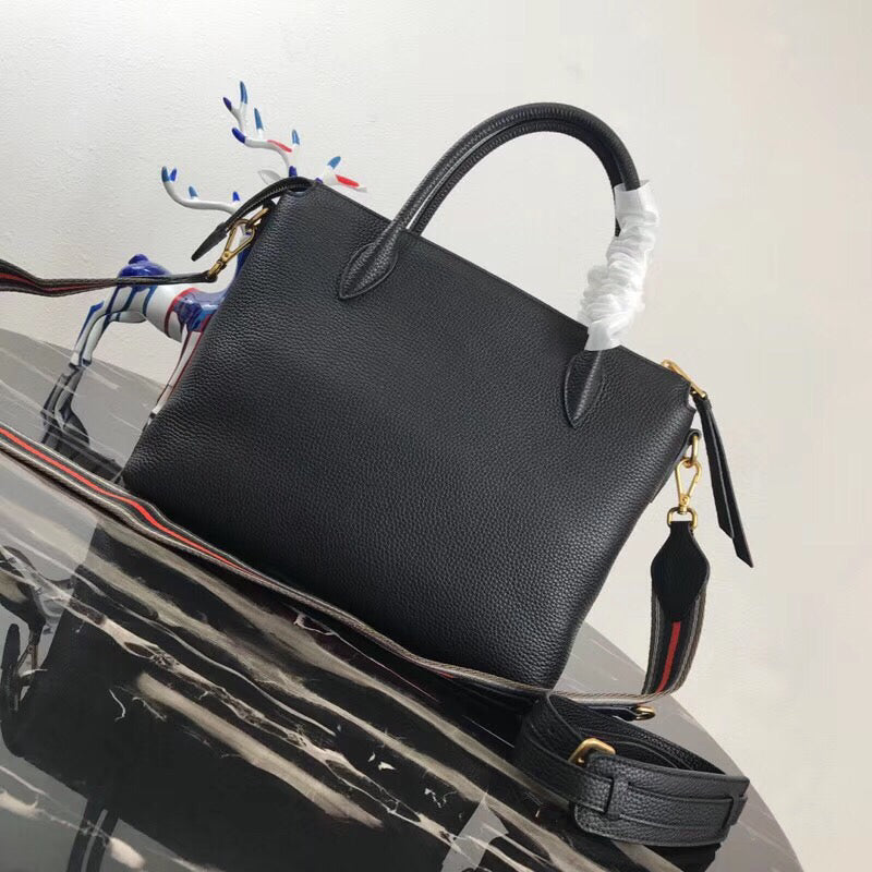 Prada Calf Bag Leather Calf Leather Black Travel Bag
