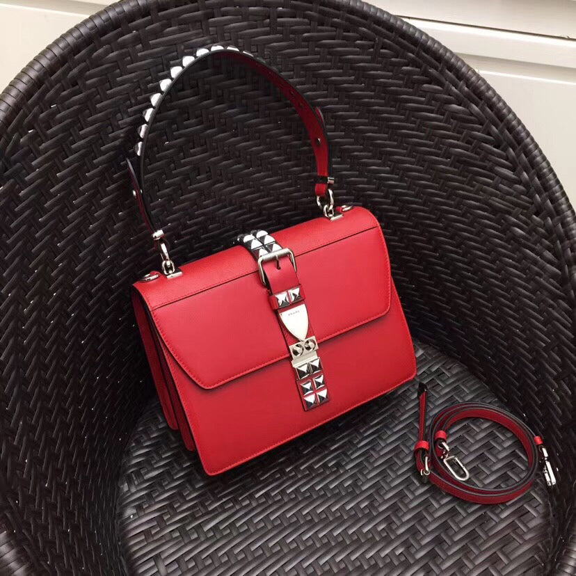 Prada Elektra Shoulder Bag In Leather Red