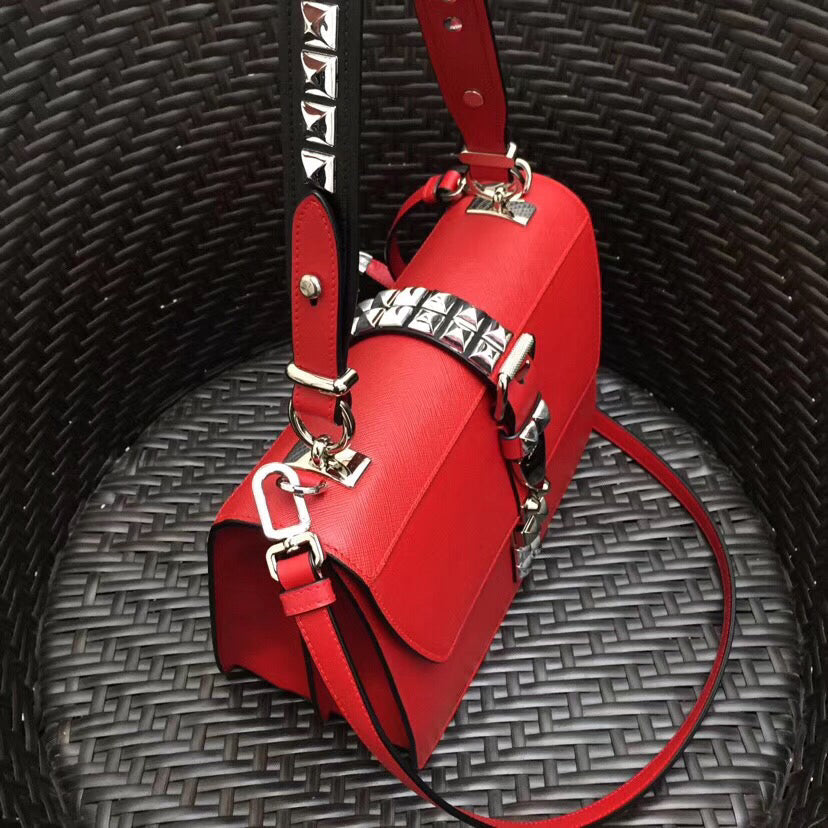 Prada Elektra Shoulder Bag In Leather Red