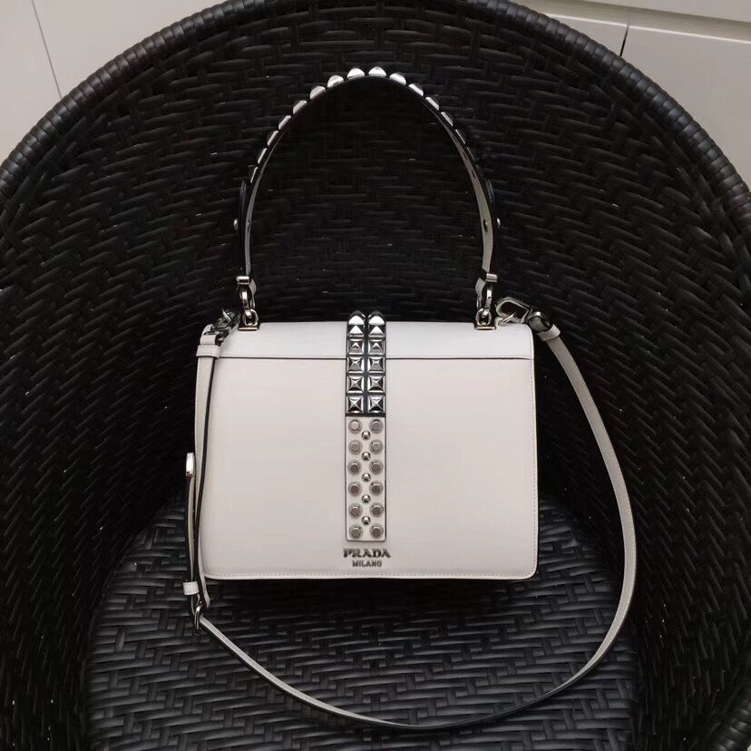 Prada Elektra Shoulder Bag In Leather White