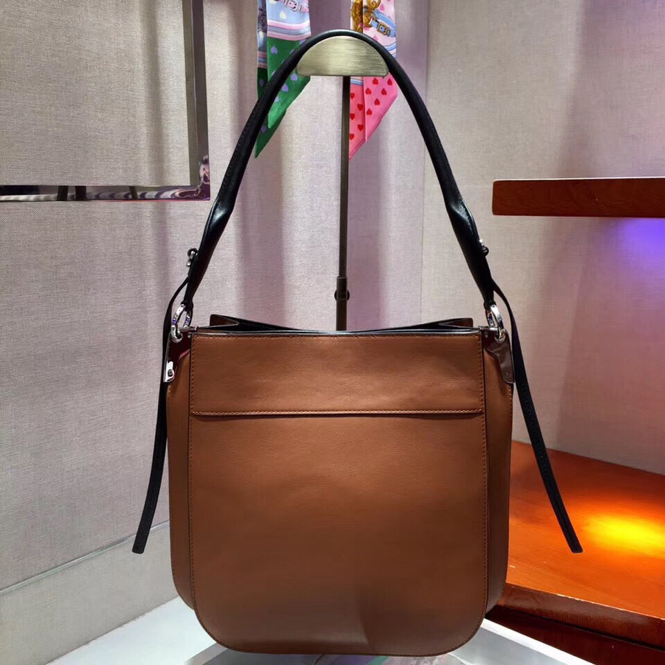 Prada Margit Shoulder Bag In Calfskin Brown