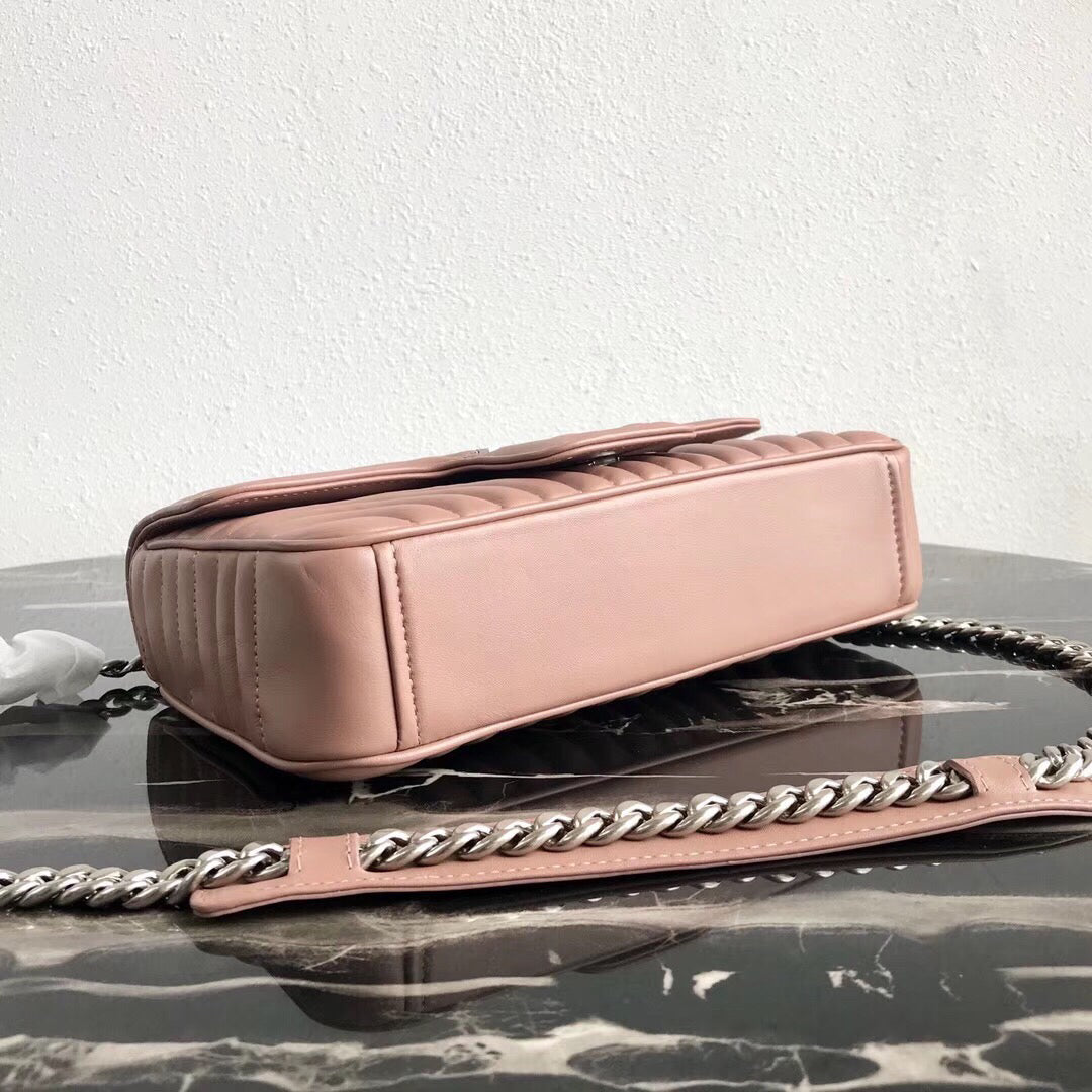 Prada Diagramme Bag In Nude Calfskin Flap Travel Bag