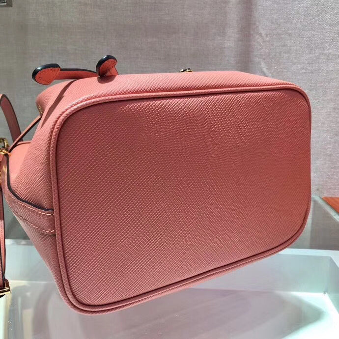 Prada Bag In Leather Saffiano Pink Bucket Bag