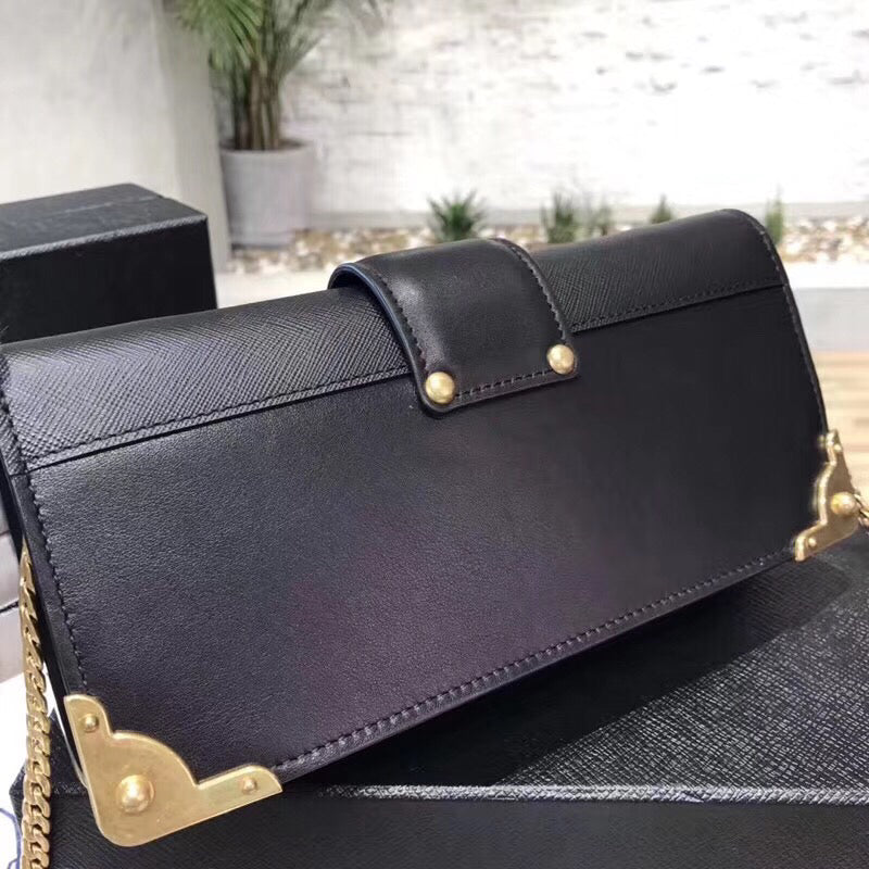 Prada Cahier Clutch In Calf Leather Saffiano Clutch Bag