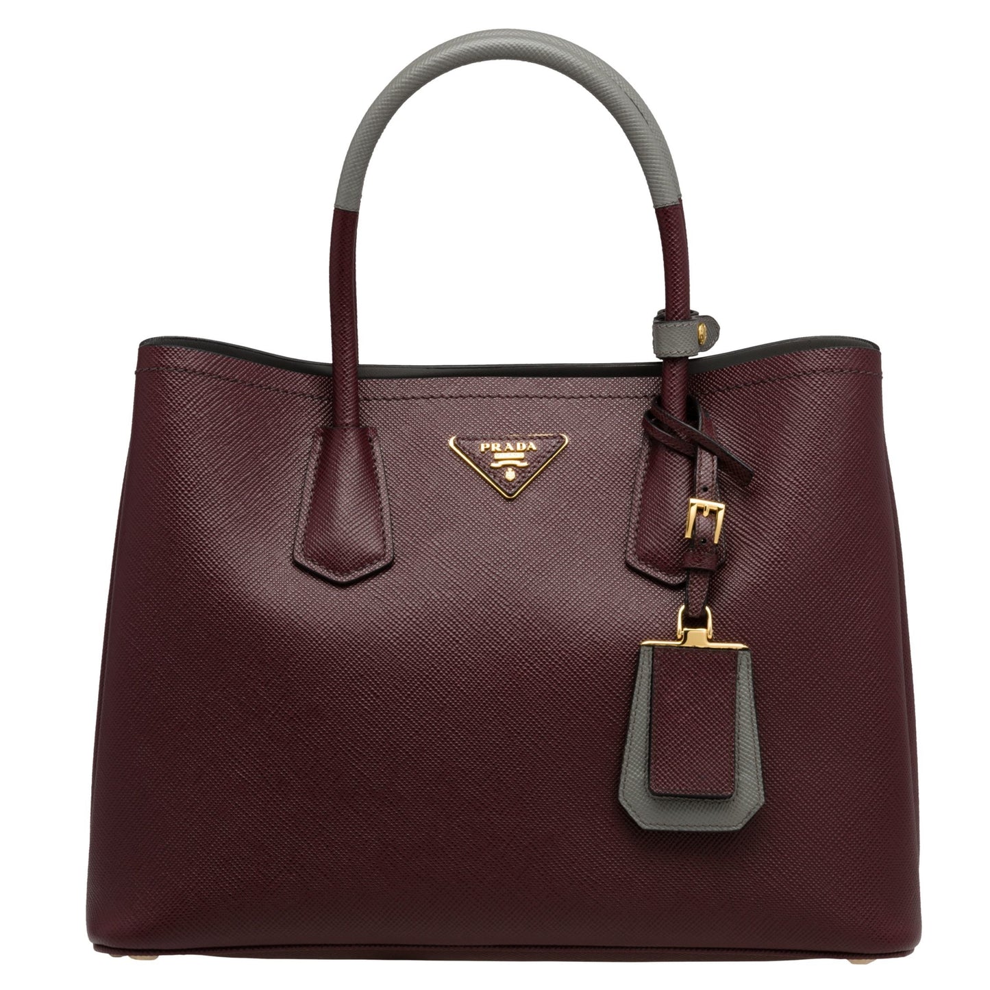 Prada Bicolor Double Garnet Bag Saffiano Medium Travel Bag