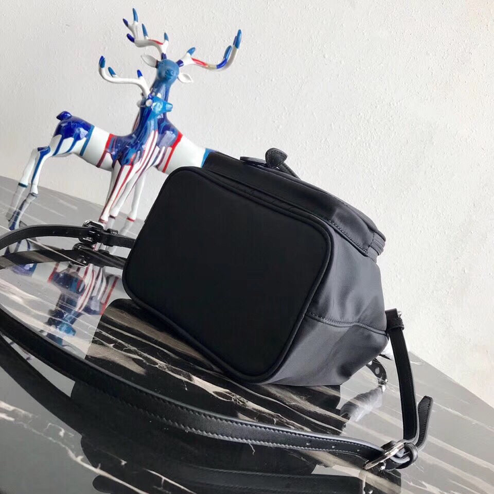 Prada Shoulder Bag In Nylon Black Bucket
