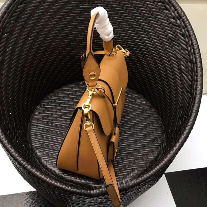 Prada Camel Sidonie Bag Leather Saffiano Large Travel Bag