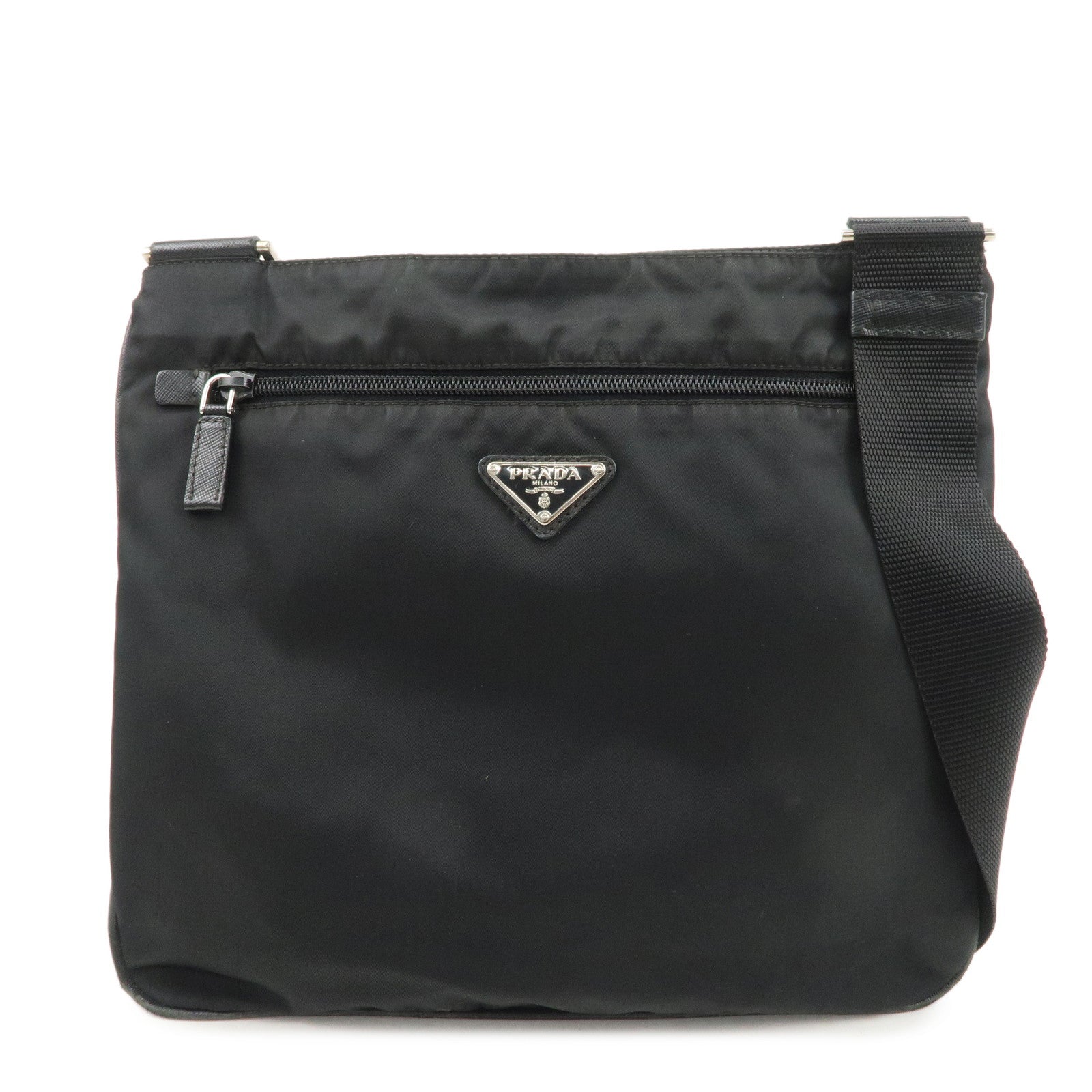 Crossbody Bag Triangle Shoulder Bag 2 Nylon Black Logo