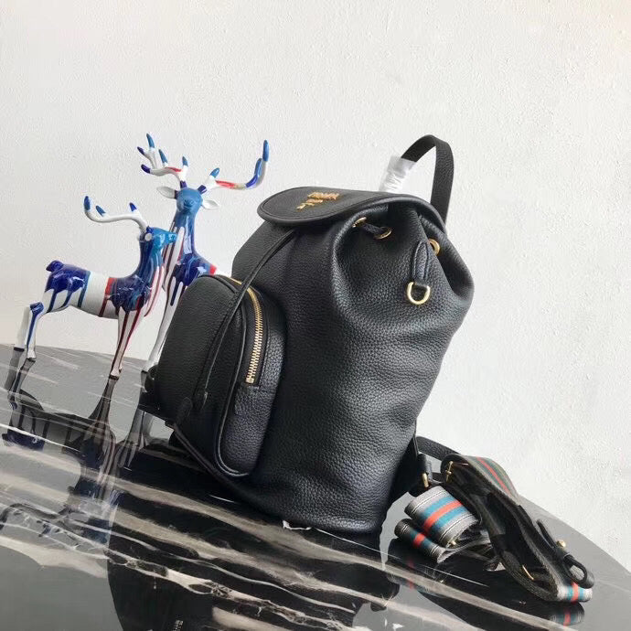 Prada Backpack In Grained Calfskin Black